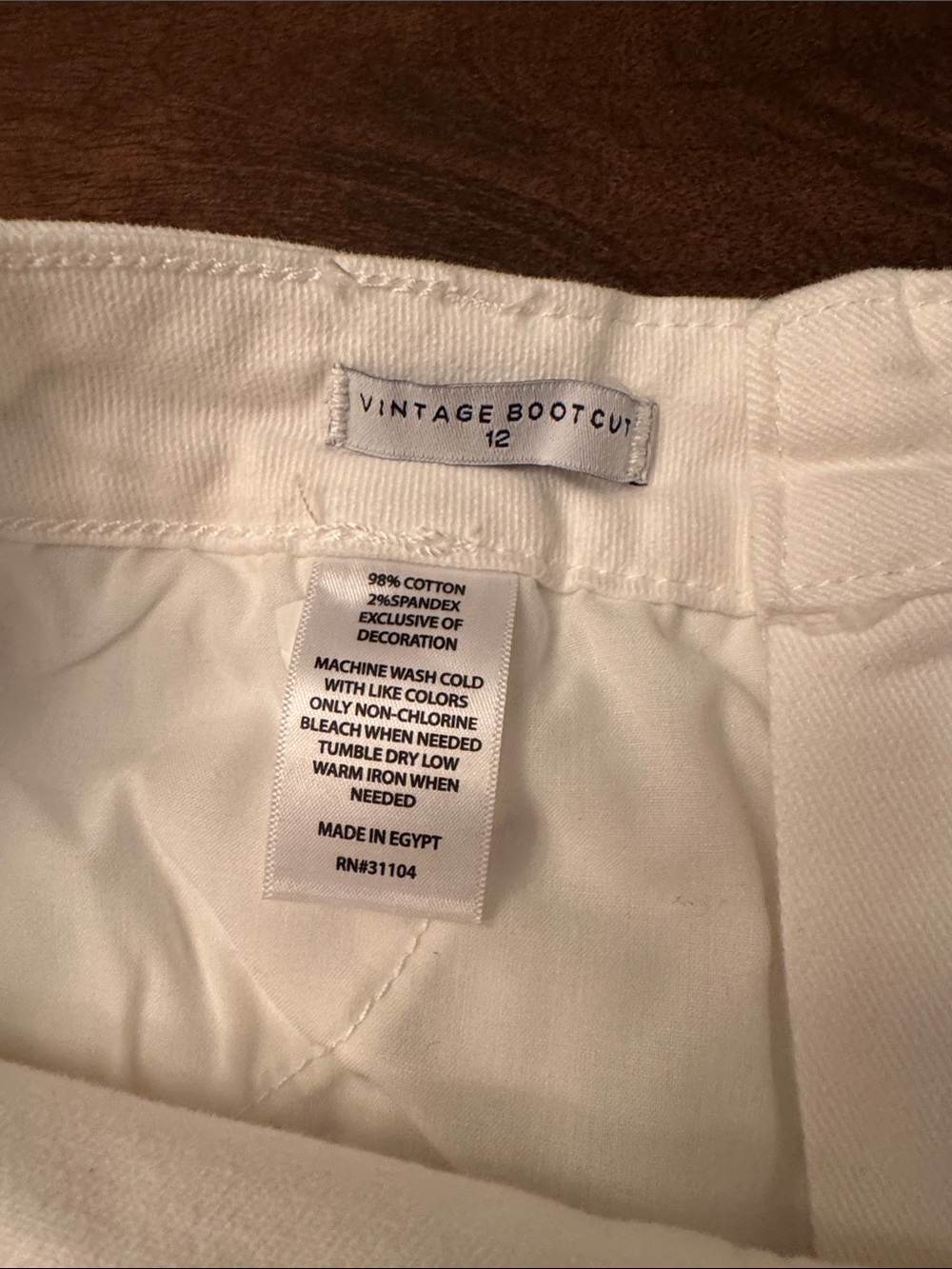 Crown & Ivy Off White Vintage Bootcut Cotton Blend Jeans - Picture 6 of 12